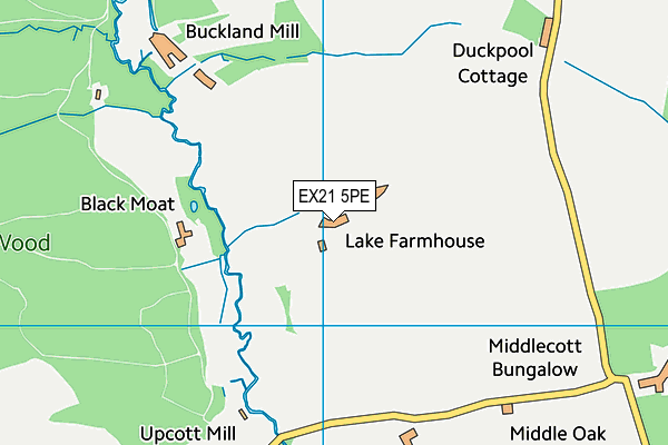 EX21 5PE map - OS VectorMap District (Ordnance Survey)