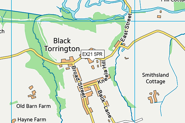 Black Torrington Playing Field map (EX21 5PR) - OS VectorMap District (Ordnance Survey)
