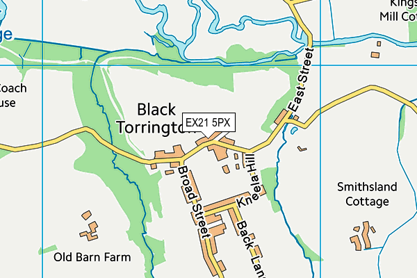 EX21 5PX map - OS VectorMap District (Ordnance Survey)