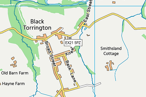 EX21 5PZ map - OS VectorMap District (Ordnance Survey)