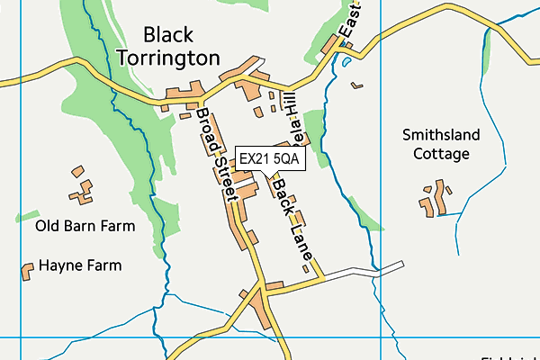 EX21 5QA map - OS VectorMap District (Ordnance Survey)