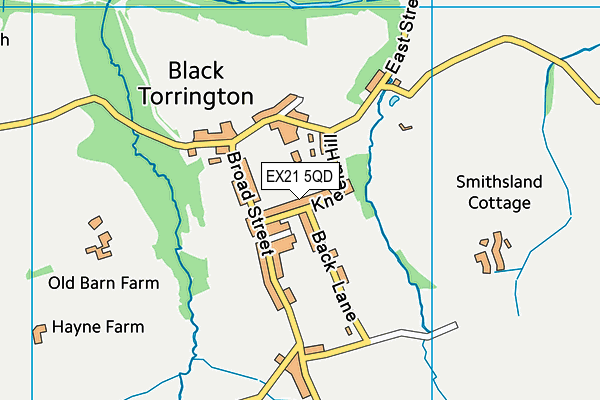 EX21 5QD map - OS VectorMap District (Ordnance Survey)