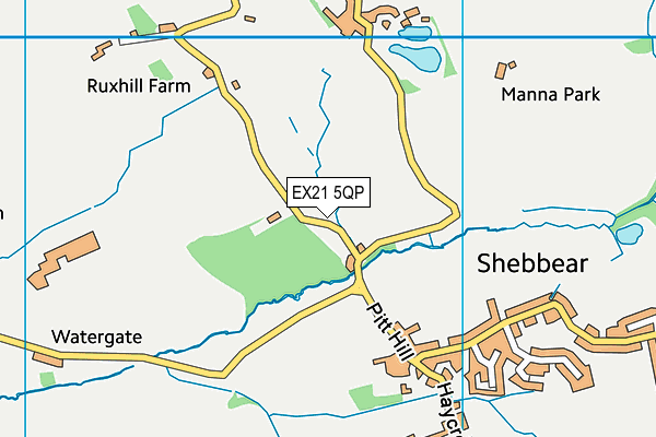 EX21 5QP map - OS VectorMap District (Ordnance Survey)