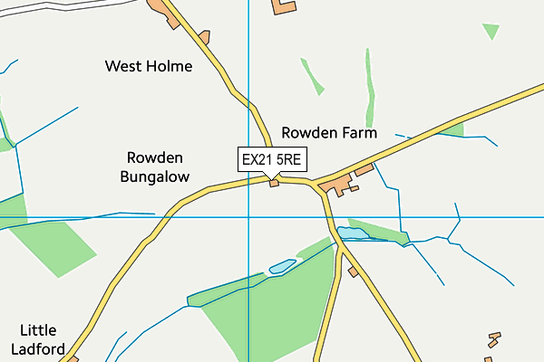 EX21 5RE map - OS VectorMap District (Ordnance Survey)