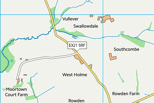 EX21 5RF map - OS VectorMap District (Ordnance Survey)