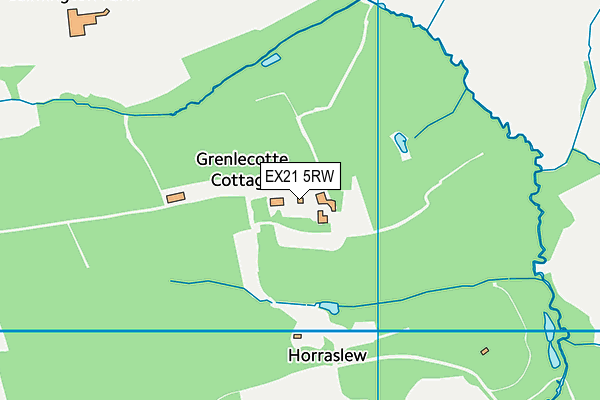 EX21 5RW map - OS VectorMap District (Ordnance Survey)