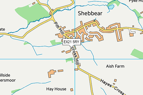 EX21 5RY map - OS VectorMap District (Ordnance Survey)