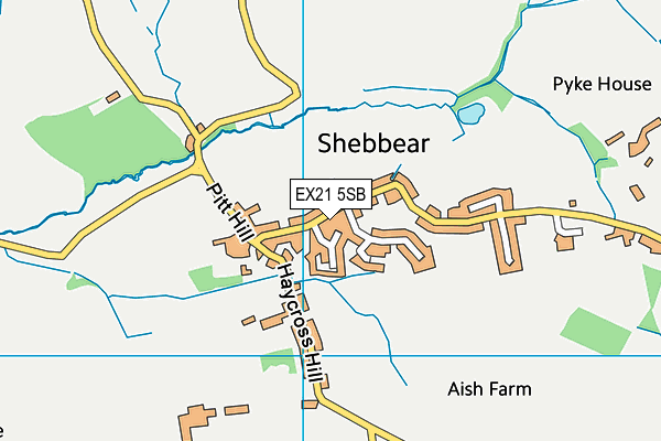 EX21 5SB map - OS VectorMap District (Ordnance Survey)