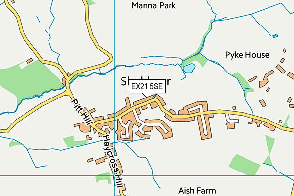 EX21 5SE map - OS VectorMap District (Ordnance Survey)