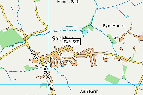 EX21 5SF map - OS VectorMap District (Ordnance Survey)