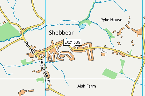 Shebbear Community School map (EX21 5SG) - OS VectorMap District (Ordnance Survey)