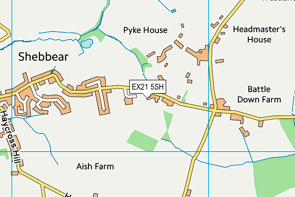 Shebbear Football Field map (EX21 5SH) - OS VectorMap District (Ordnance Survey)