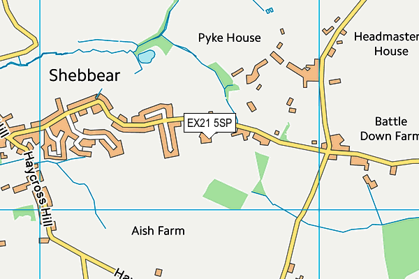 EX21 5SP map - OS VectorMap District (Ordnance Survey)