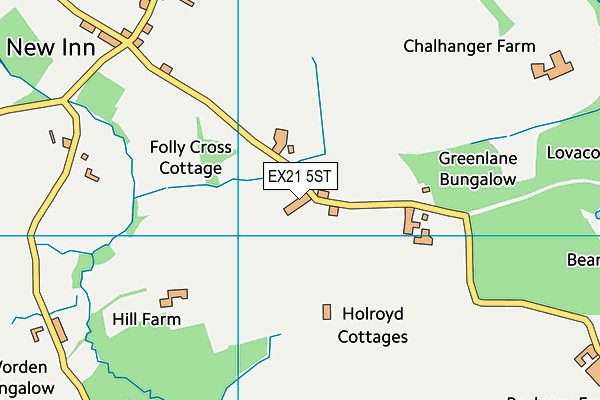 EX21 5ST map - OS VectorMap District (Ordnance Survey)