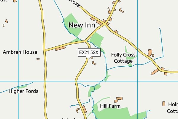 EX21 5SX map - OS VectorMap District (Ordnance Survey)