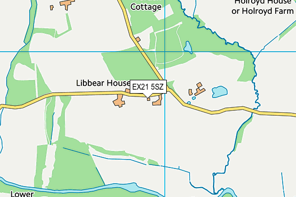 EX21 5SZ map - OS VectorMap District (Ordnance Survey)