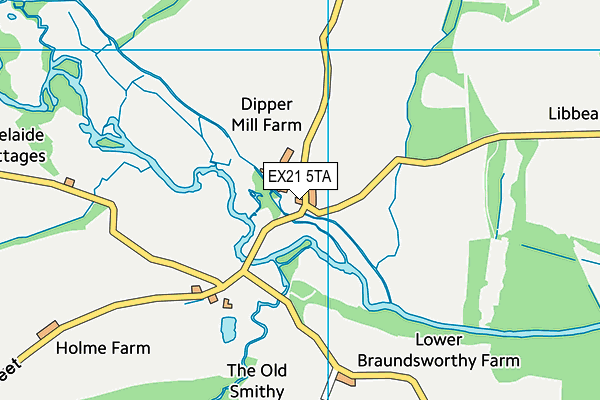 EX21 5TA map - OS VectorMap District (Ordnance Survey)