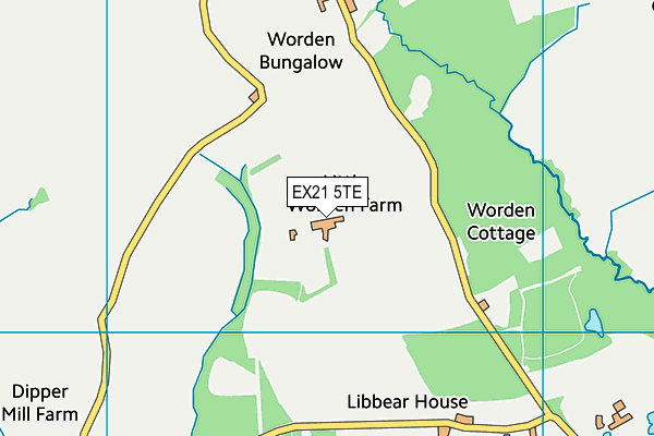 EX21 5TE map - OS VectorMap District (Ordnance Survey)