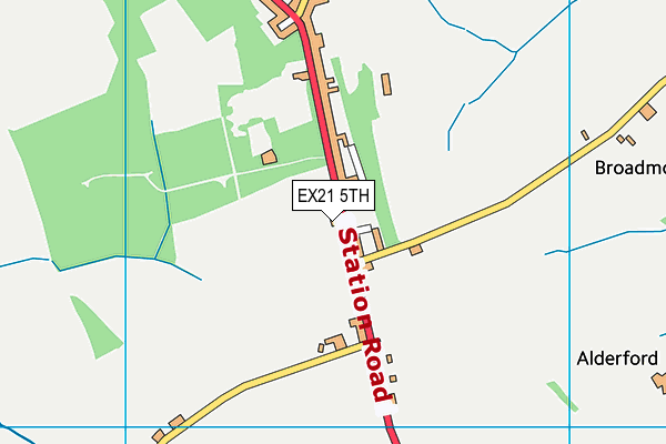 EX21 5TH map - OS VectorMap District (Ordnance Survey)