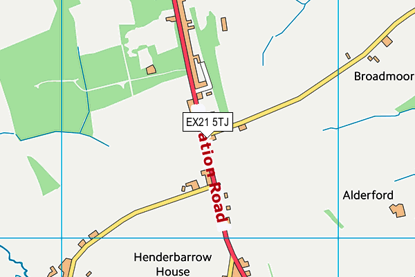 EX21 5TJ map - OS VectorMap District (Ordnance Survey)