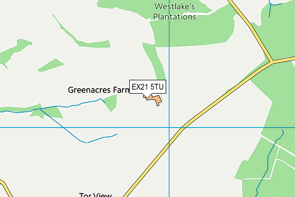 EX21 5TU map - OS VectorMap District (Ordnance Survey)