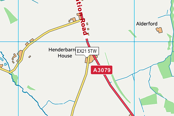 EX21 5TW map - OS VectorMap District (Ordnance Survey)