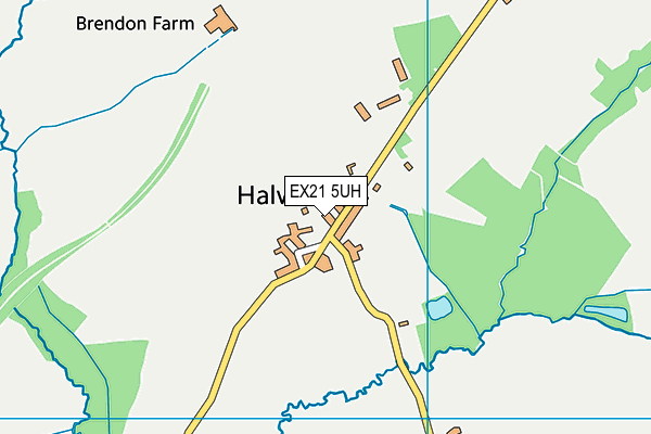 EX21 5UH map - OS VectorMap District (Ordnance Survey)