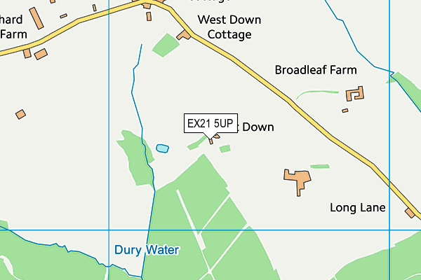 EX21 5UP map - OS VectorMap District (Ordnance Survey)