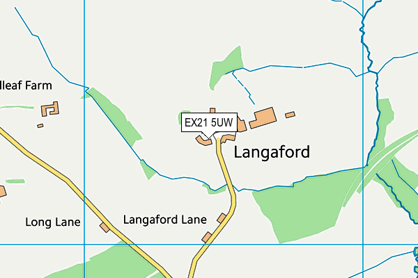 EX21 5UW map - OS VectorMap District (Ordnance Survey)