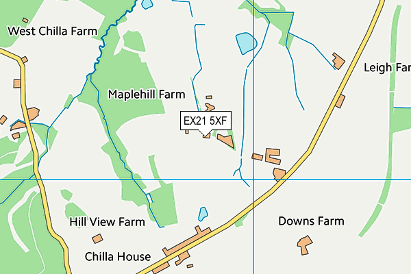 EX21 5XF map - OS VectorMap District (Ordnance Survey)