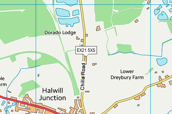 EX21 5XS map - OS VectorMap District (Ordnance Survey)