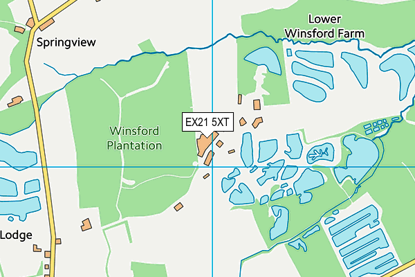 EX21 5XT map - OS VectorMap District (Ordnance Survey)