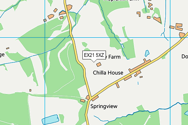 EX21 5XZ map - OS VectorMap District (Ordnance Survey)