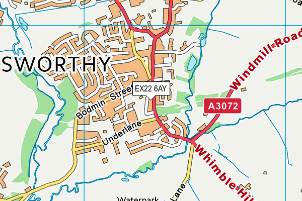 EX22 6AY map - OS VectorMap District (Ordnance Survey)