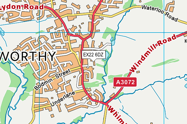 EX22 6DZ map - OS VectorMap District (Ordnance Survey)