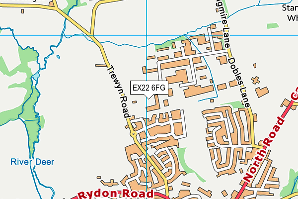 EX22 6FG map - OS VectorMap District (Ordnance Survey)