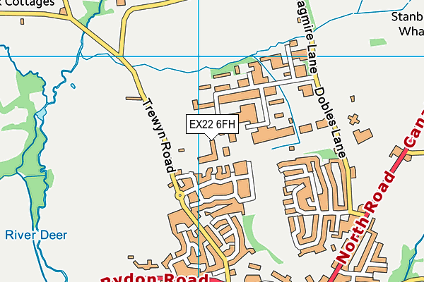 EX22 6FH map - OS VectorMap District (Ordnance Survey)