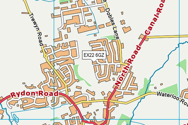 EX22 6GZ map - OS VectorMap District (Ordnance Survey)
