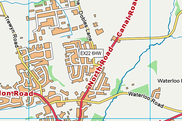 EX22 6HW map - OS VectorMap District (Ordnance Survey)
