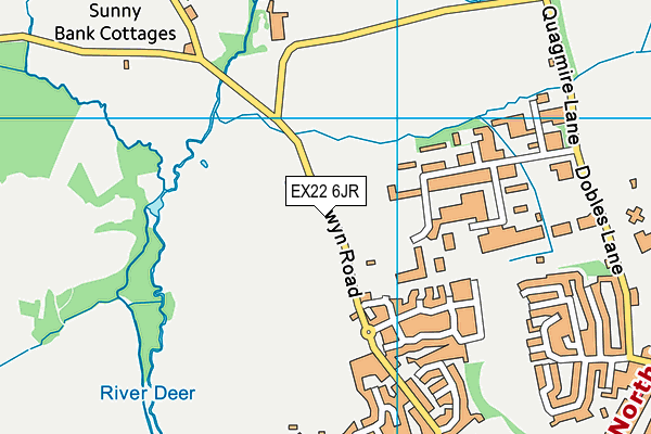 EX22 6JR map - OS VectorMap District (Ordnance Survey)