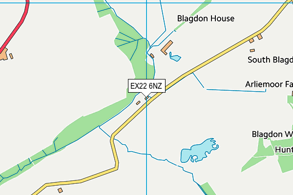 EX22 6NZ map - OS VectorMap District (Ordnance Survey)