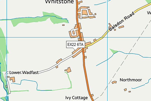 EX22 6TA map - OS VectorMap District (Ordnance Survey)