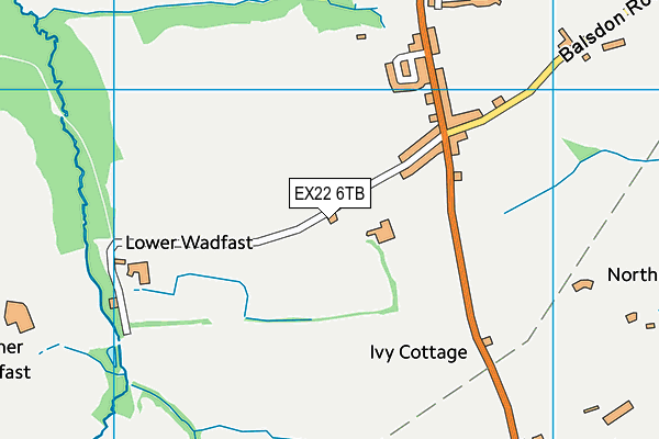EX22 6TB map - OS VectorMap District (Ordnance Survey)