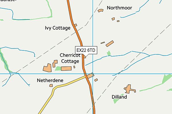 EX22 6TD map - OS VectorMap District (Ordnance Survey)