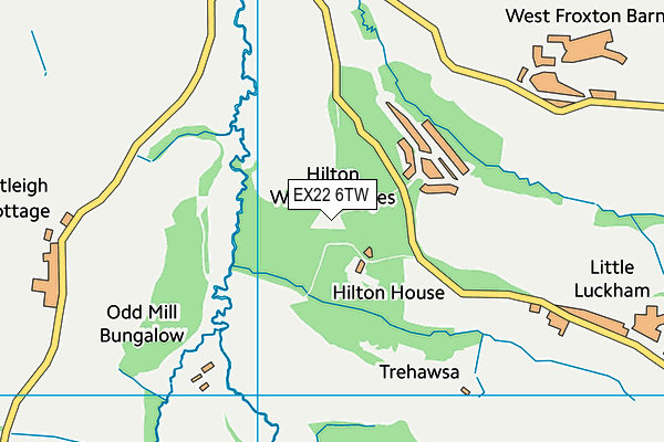 EX22 6TW map - OS VectorMap District (Ordnance Survey)