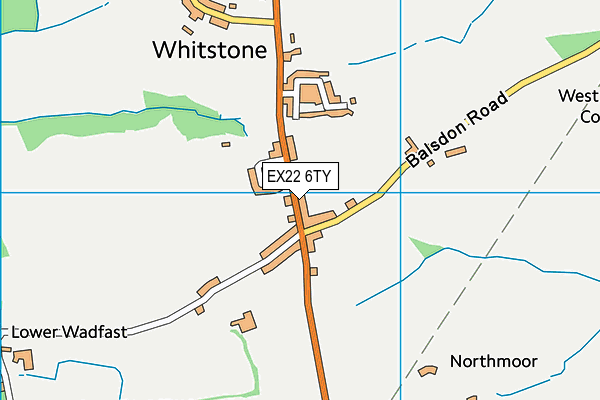 EX22 6TY map - OS VectorMap District (Ordnance Survey)