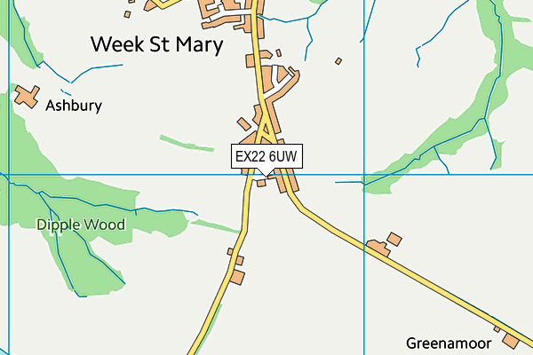 EX22 6UW map - OS VectorMap District (Ordnance Survey)