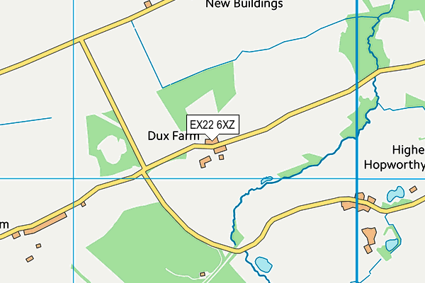 EX22 6XZ map - OS VectorMap District (Ordnance Survey)