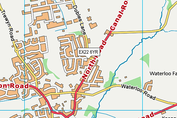 EX22 6YR map - OS VectorMap District (Ordnance Survey)