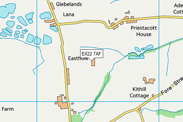 EX22 7AF map - OS VectorMap District (Ordnance Survey)